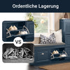 Vorverkauf | SoBuy | Schuhbank mit 2 Klappen | Schuhfach | Landhausstil Blau | FSR64-B