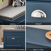 Vorverkauf | SoBuy | Schuhbank mit 2 Klappen | Schuhfach | Landhausstil Blau | FSR64-B