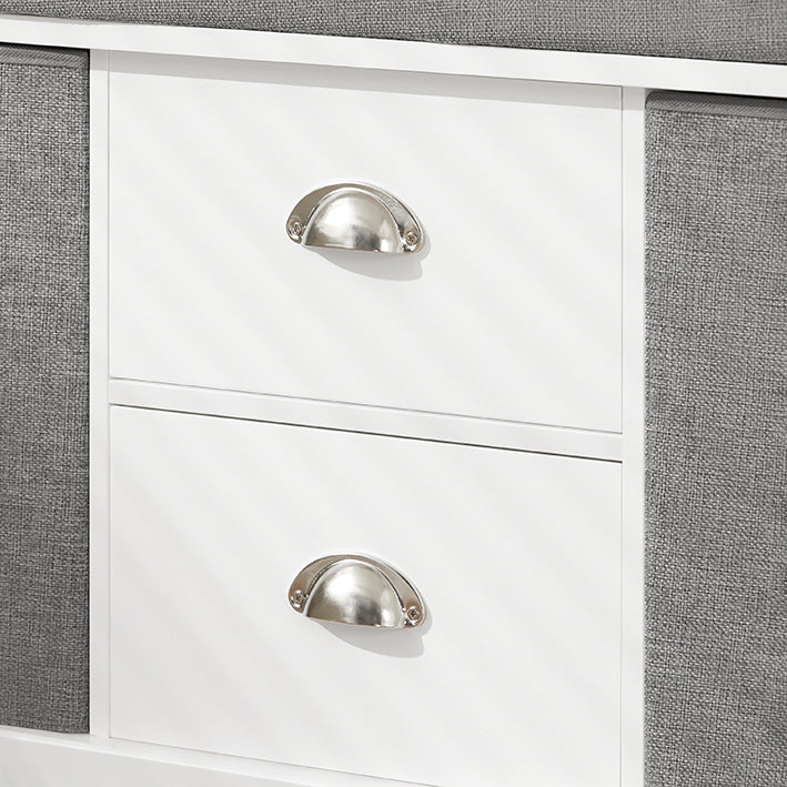 SoBuy | Sitzkommode | Schuhtruhe | Sitzbank | Weiß-Grau | FSR66-HG