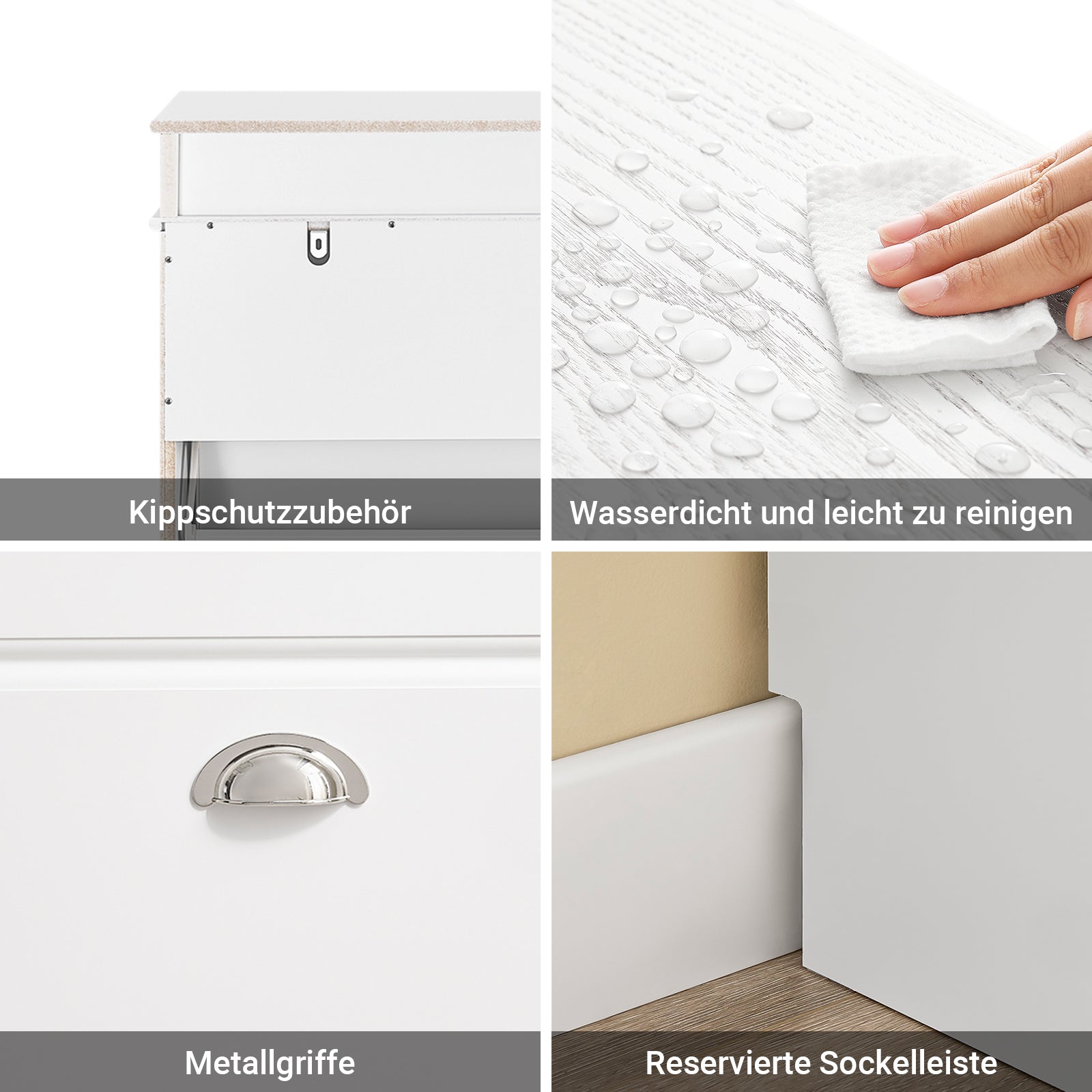 SoBuy | Schuhkipper | Schuhschrank mit 2 Klappen | Schuhkommode Weiß | FSR78-L-W