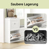 SoBuy | Schuhkipper | Schuhschrank mit 2 Klappen | Schuhkommode Weiß | FSR78-W