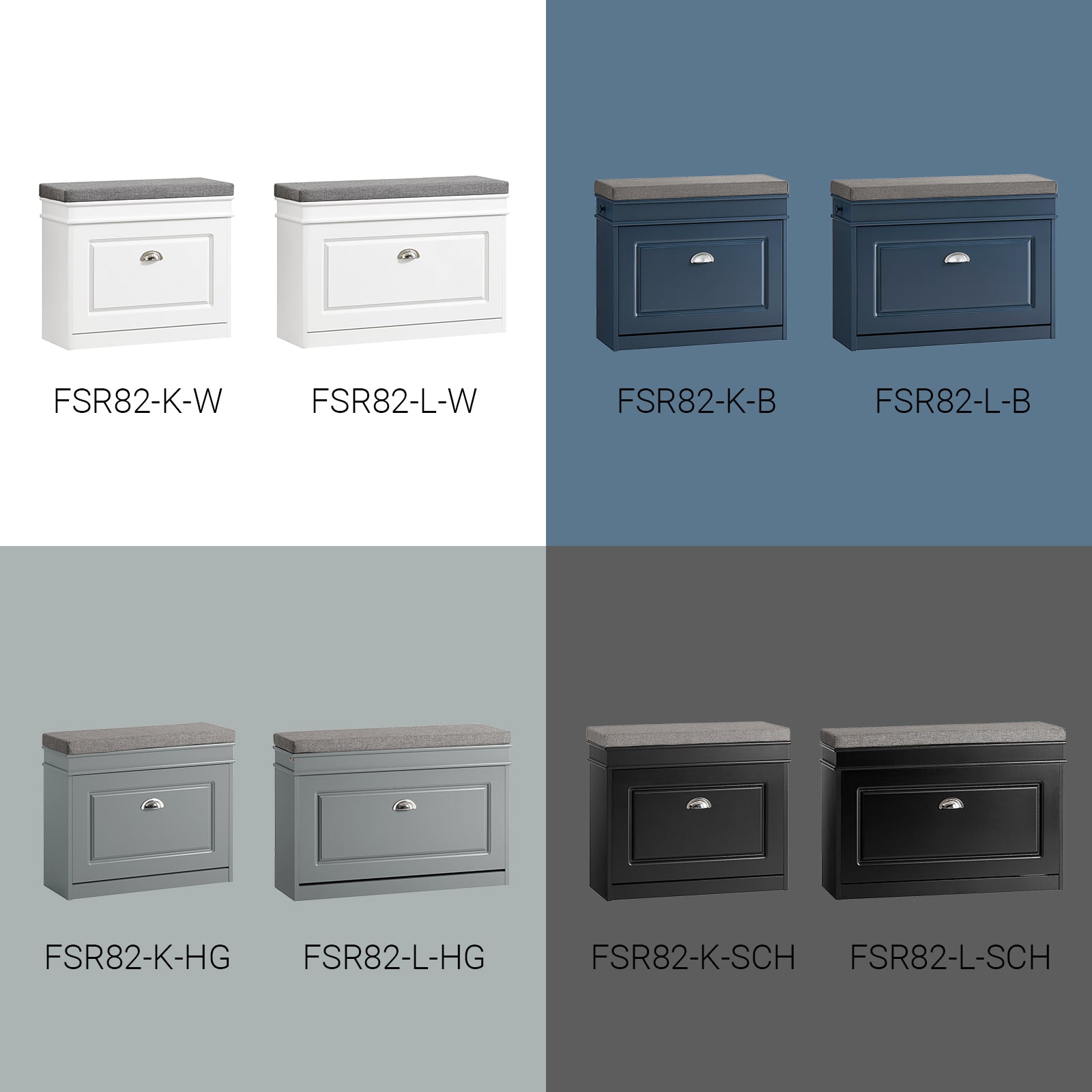 SoBuy | Schuhkipper | Schuhbank | Sitzbank | Schuhkommode | Schuhschrank Hellgrau | FSR82-K-HG