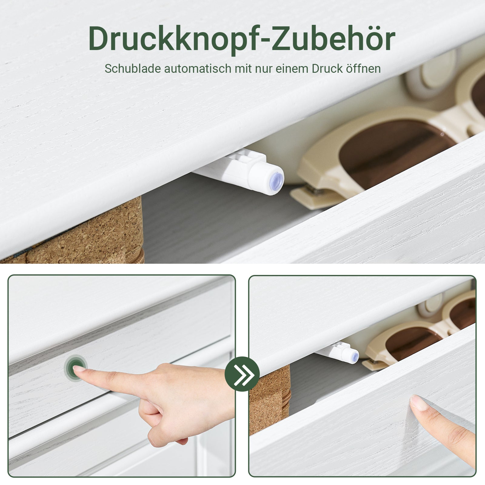 SoBuy | Schuhkipper | Schuhschrank mit 3 Klappen | Schuhkommode Weiß | FSR94-WG