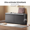 SoBuy | Schuhkipper | Schuhschrank mit 2 Klappen | Schuhbank mit Sitzkissen | Schwarz | FSR98-XL-SCH