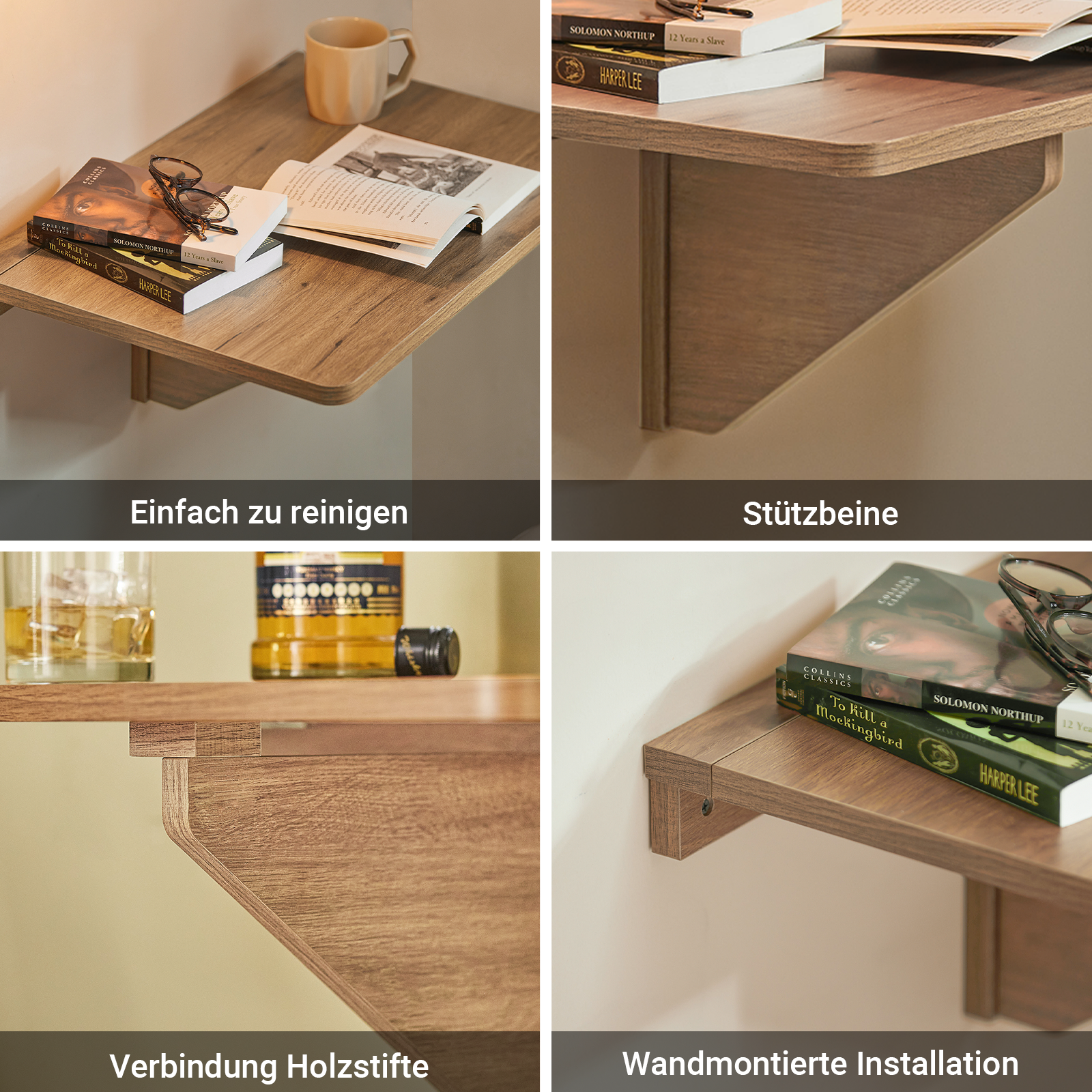 SoBuy | Wandklapptisch | Küchentisch | Schreibtisch | Kindermöbel | Vintage | FWT03-PF