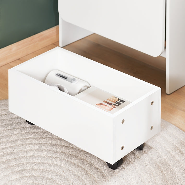 SoBuy | Schreibtisch klappbar | Klapptisch mit Aufbewahrungsbox | Arbeitstisch für Homeoffice | FWT105-II-W