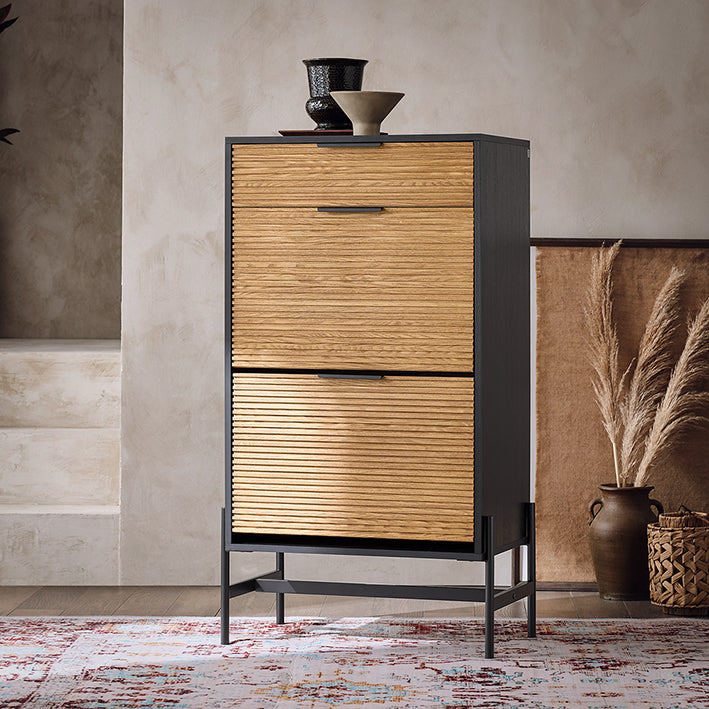 SoBuy | Schuhkipper mit 2 Klappen | Schuhschrank schmal | Schuhkommode | HFSR03-SCH