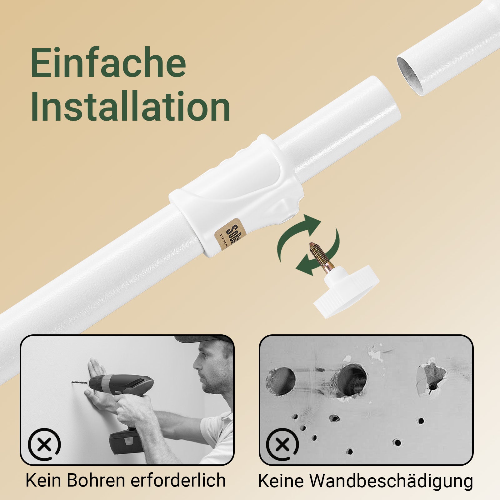 SoBuy | Teleskop Kleiderstange | Kleiderstangen System | Regalsystem | KLS03-II-W