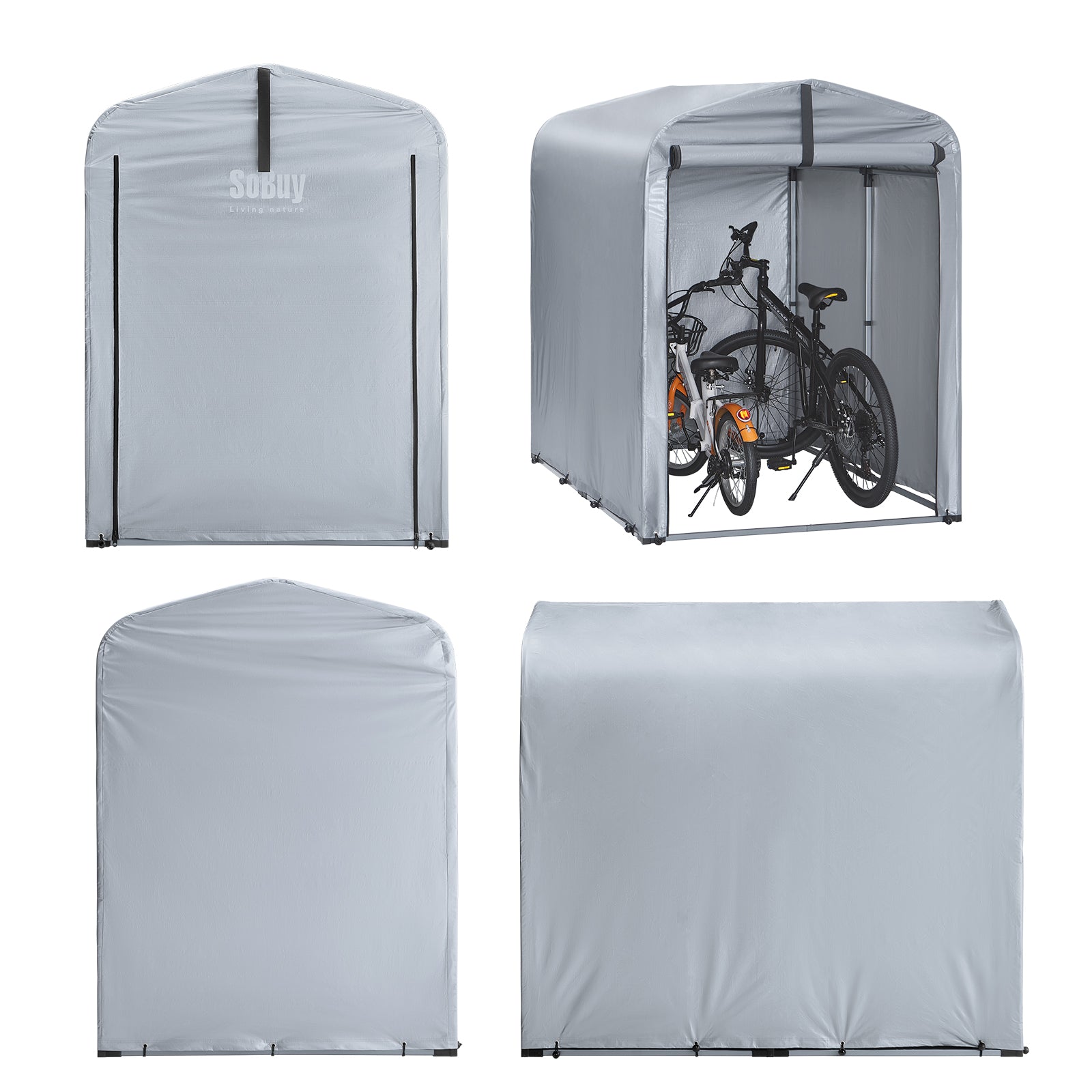 SoBuy | Fahrradgarage wetterfest für 1-2 Fahrräder | 120x163x176cm | KLS11-K