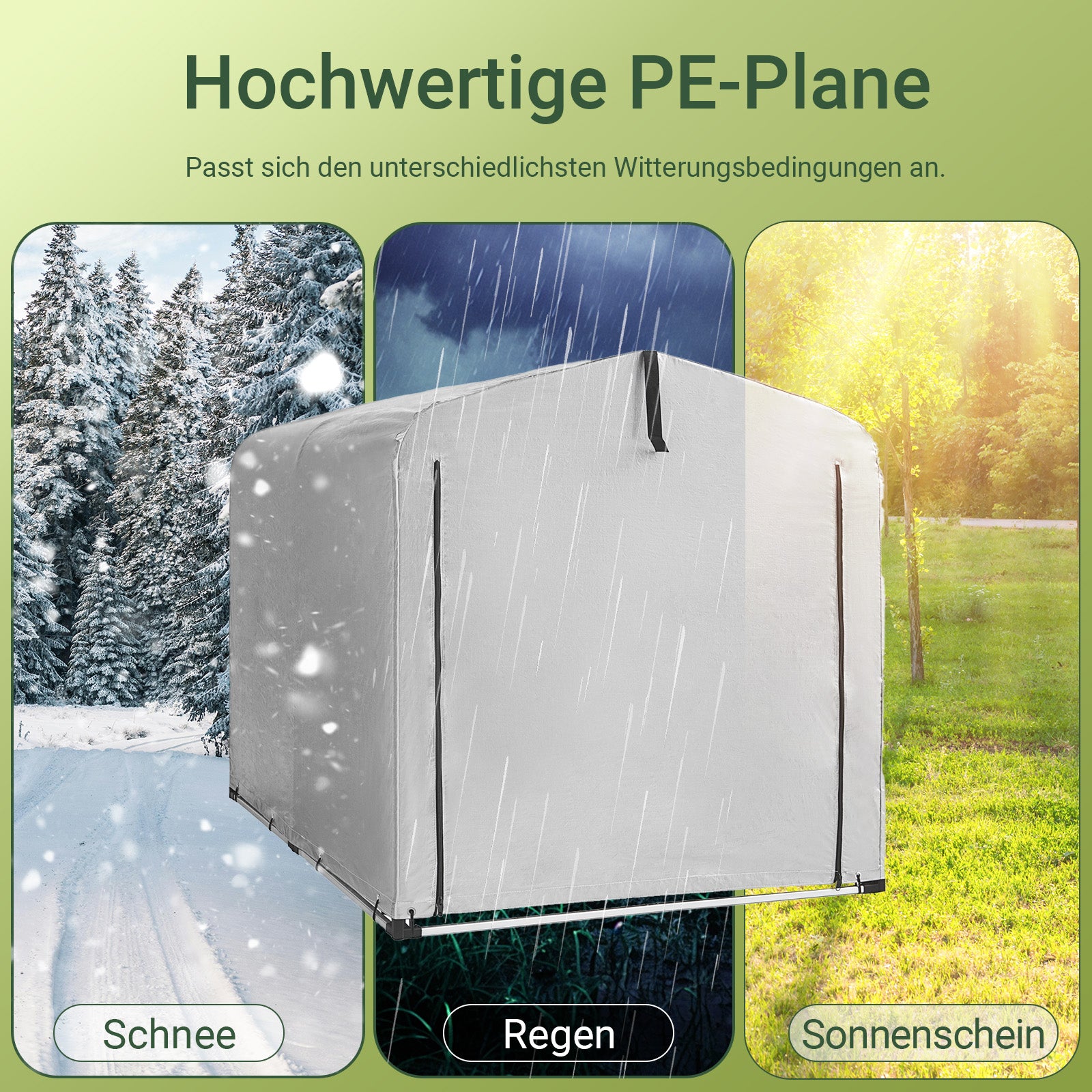 SoBuy | Foliengerätehaus | Gerätehaus | Gartenschuppen Garagenzelt Silber | KLS11-L