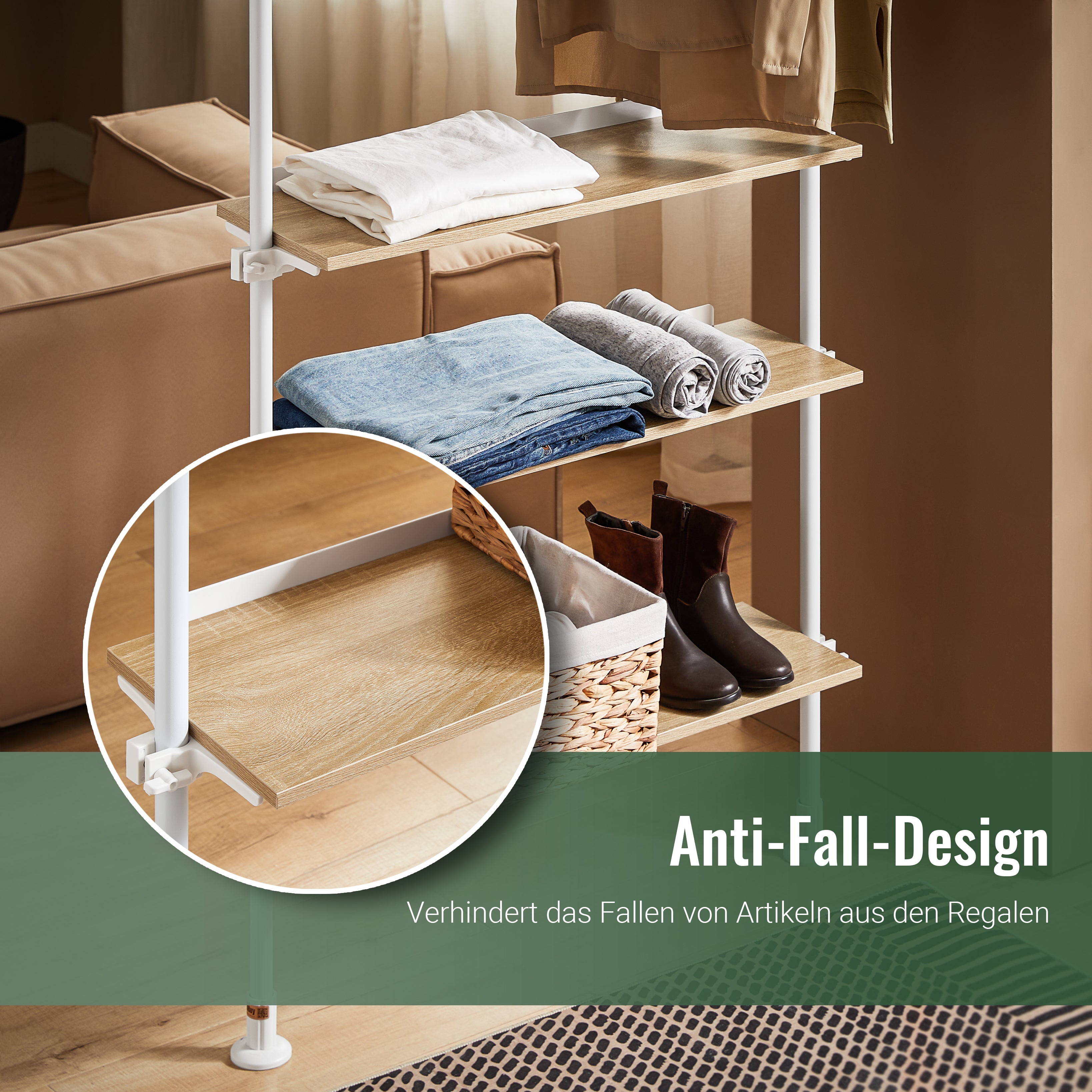 SoBuy | Teleskopstange Kleiderständer | Verstellbares Garderobenständer | KLS14-WN