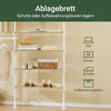 SoBuy | Teleskop Kleiderstange | Schwerlast Kleiderstange | mit Ablagen & Garderobenstangen | Weiß Natur | KLS17-WN