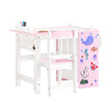 SoBuy | Kindertisch und Stuhl | Set mit Aufklebern DIY Kinder Maltisch | Rosa-Weiß | KMB116-P