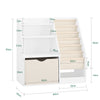 SoBuy Montessori Bücherregal Kinder Kinderregal mit Stofftaschen Weiß 80x80x40cm KMB119-W