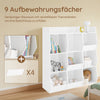SoBuy | Kinder Bücherregal für Kinder | mit 9 offenen Fächern | Weiß | 95x105x34cm | KMB120-W