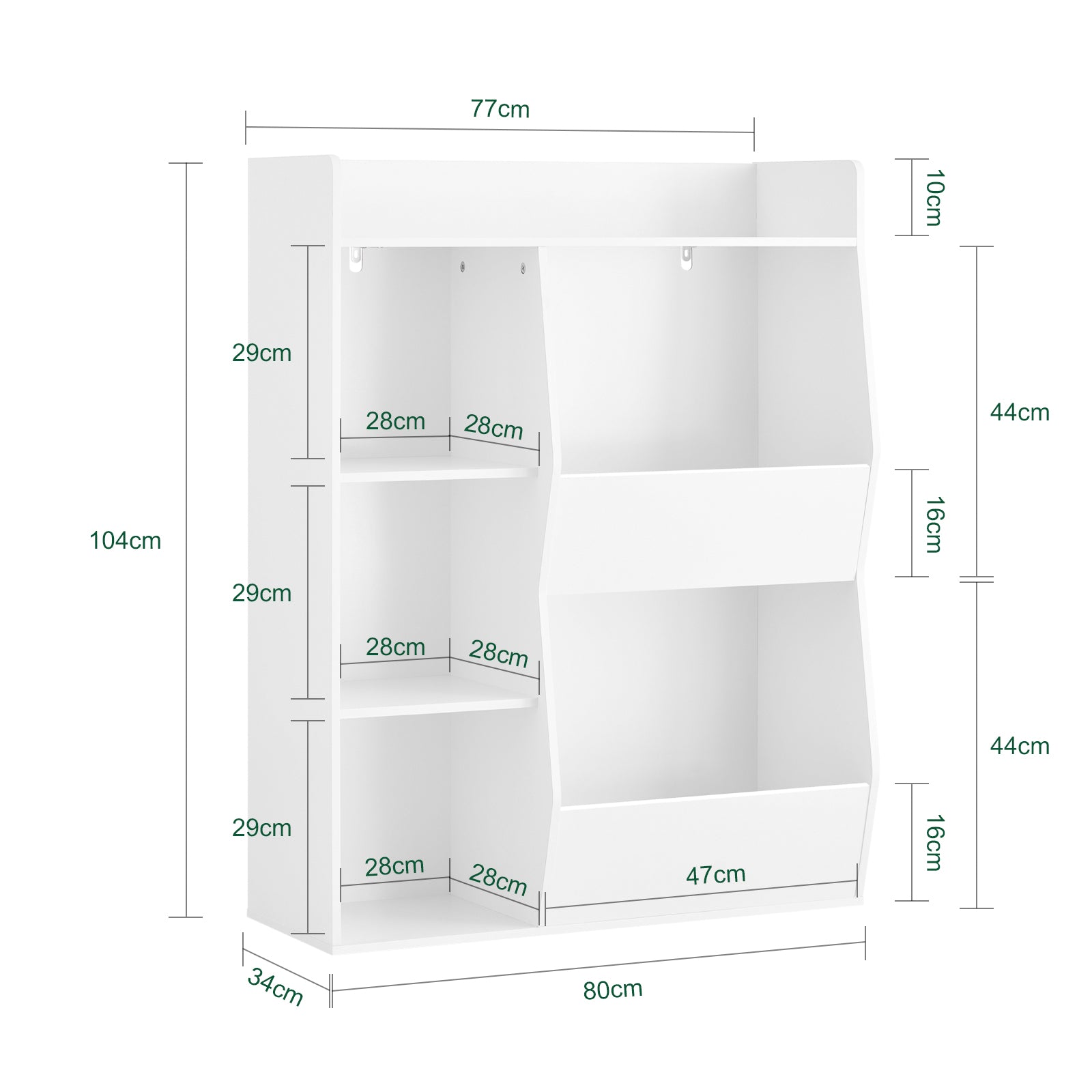 Vorverkauf | SoBuy | Kinder Bücherregal | Montessori Regal | Kinderzimmer mit 5 Offenes Fach | Weiß | KMB55-K-W