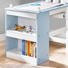 SoBuy | Kindertisch und Stuhl | Set mit Aufklebern DIY Kinder Maltisch | Blau-Weiß | KMB60-B