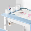SoBuy | Kindertisch und Stuhl | Set mit Aufklebern DIY Kinder Maltisch | Blau-Weiß | KMB60-B