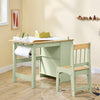 SoBuy | Kindertisch mit 1 Stuhl | Kindersitzgruppe | mit 1 Papierrollenhalter | Maltisch für Kinder | Grün | KMB60-GR