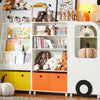 SoBuy | Kinderregal mit Boxen | Spielzeugregal | Bücherregal für Kinder | KMB68-W