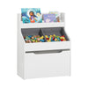 SoBuy | Kinderregal mit 2 Stoffboxen | Bücherregal | Spielzeugtruhe mit Rollen | KMB71-W