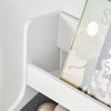 SoBuy | Kinderregal mit 2 Stoffboxen | Bücherregal | Spielzeugtruhe mit Rollen | KMB71-W