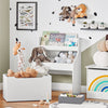 SoBuy | Kinderregal mit 2 Stoffboxen | Bücherregal | Spielzeugtruhe mit Rollen | KMB71-W