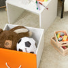 SoBuy | Spielzeugtruhe | Spielzeugkiste mit Deckel | Aufbewahrungsbox für Kinder | Orange Weiß | KMB74-W