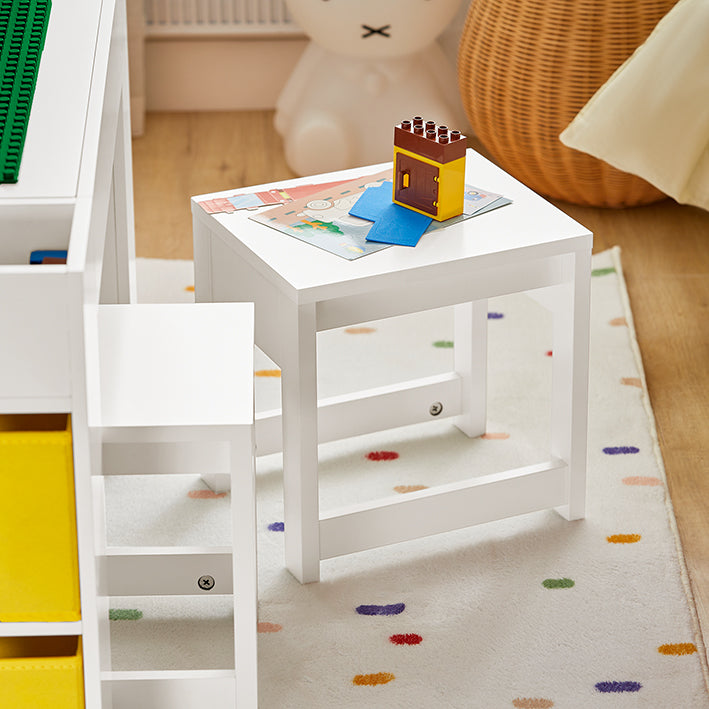 Vorverkauf | SoBuy | Kindertisch mit 2 Stühlen | Kindersitzgruppe | Aktivitätstisch für Kinder | Weiß| KMB75-W