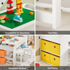 SoBuy | Kindertisch mit 2 Stühlen | Kindersitzgruppe | Spieltisch | Aktivitätstisch für Kinder | Weiß| KMB75-W