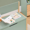 SoBuy | Kinder Sitzbank mit Bücherregal | Spielzeugtruhe | Aufbewahrungsbox | Grün-Natur | KMB94-GR