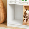 SoBuy | Kinderregal mit Schiebetür | Bücherregal | Aufbewahrungsregal Kinder | Weiß-Natur | KMB98-W
