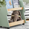 SoBuy | Kinderregal mit Rollen | Kinder Bücherregal mit 3 Ablagen | Aufbewahrungsregal | KMB99-GR