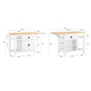 SoBuy | Kücheninsel | Küchenschrank | Sideboard | Bartisch | Esstisch | Weiß-Natur | KNL06-WN