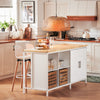 SoBuy | Kücheninsel | Sideboard | Küchenschrank | Kommode | Bartisch | Weiß-Natur | KNL09-WN