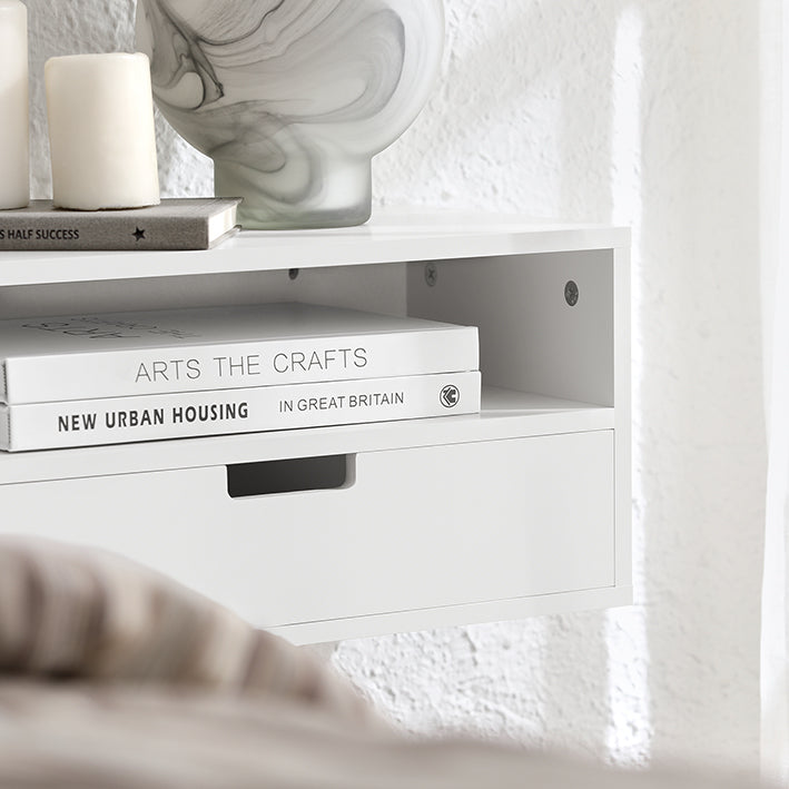 SoBuy | Nachttisch | Nachtregal | Schweberegal | Wandschrank | NKD03-W