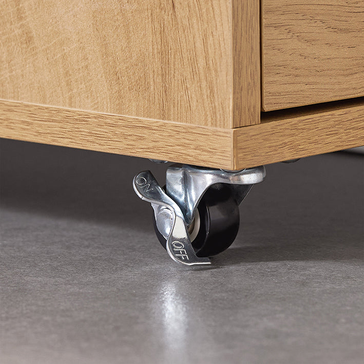 SoBuy | Nischenregal mit 3 Schubladen | mit Rollen | Nischenwagen | schmales Regal | NSR13-N