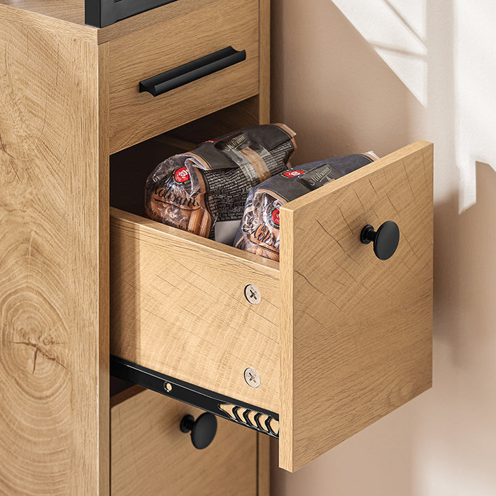 SoBuy | Nischenregal mit 3 Schubladen | mit Rollen | Nischenwagen | schmales Regal | NSR13-N