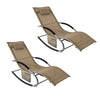 Sobuy | 2-set Garden Lounger | Sun Lounger s taškou | Palubní židle Beige | OGS28-mix2