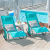 Sobuy | 2-set Garden Lounger | Sun Lounger s taškou | Palubní židle Beige | OGS28-mix2