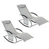 SoBuy Sonnenliege 2-er Set Liegestuhl für Gärten, Höfe 63x87x150cm Grau OGS28-HGx2