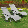 SoBuy Sonnenliege 2-er Set Liegestuhl für Gärten, Höfe 63x87x150cm Grau OGS28-HGx2