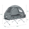 SoBuy | 7in1 Zelt Campingzelt | 1 Person | Outdoor | Feldbett | Hellgrau | 193x160x86cm | OGS32-HG