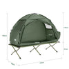 SoBuy | 3in1-Zelt Campingzelt Einzelzelt Outdoor Feldbett Grün 193x160x86cm | OGS32-II-GR