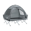 SoBuy | 3in1-Zelt Campingzelt Outdoor Feldbett 2 Person Grau 193x188x145cm | OGS32-II-L-HG