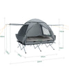 SoBuy | 7in1-Zelt Campingzelt | 2 Personen | Outdoor | Feldbett Hellgrau | 193x188x145cm | OGS32-L-HG