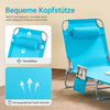 Sobuy | Plážová Lounger | Zahrada Lounger | Sun Lounger skládací | Modrá | OGS35-B