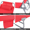 SoBuy | Gartenliege | Sonnenliege klappbar | Liegestuhl für Gärten, Höfe, Strände | Rot | OGS35-R