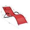SoBuy Sonnenliege Gartenliege Relaxstuhl für Gärten, Höfe 55x67x165cm Rot OGS38-R