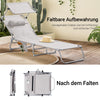 SoBuy | 2-er Set Sonnenliege mit Sonnendach | klappbare Gartenliege | Relaxstuhl für Gärten, Strände | Beige | OGS48-MIx2